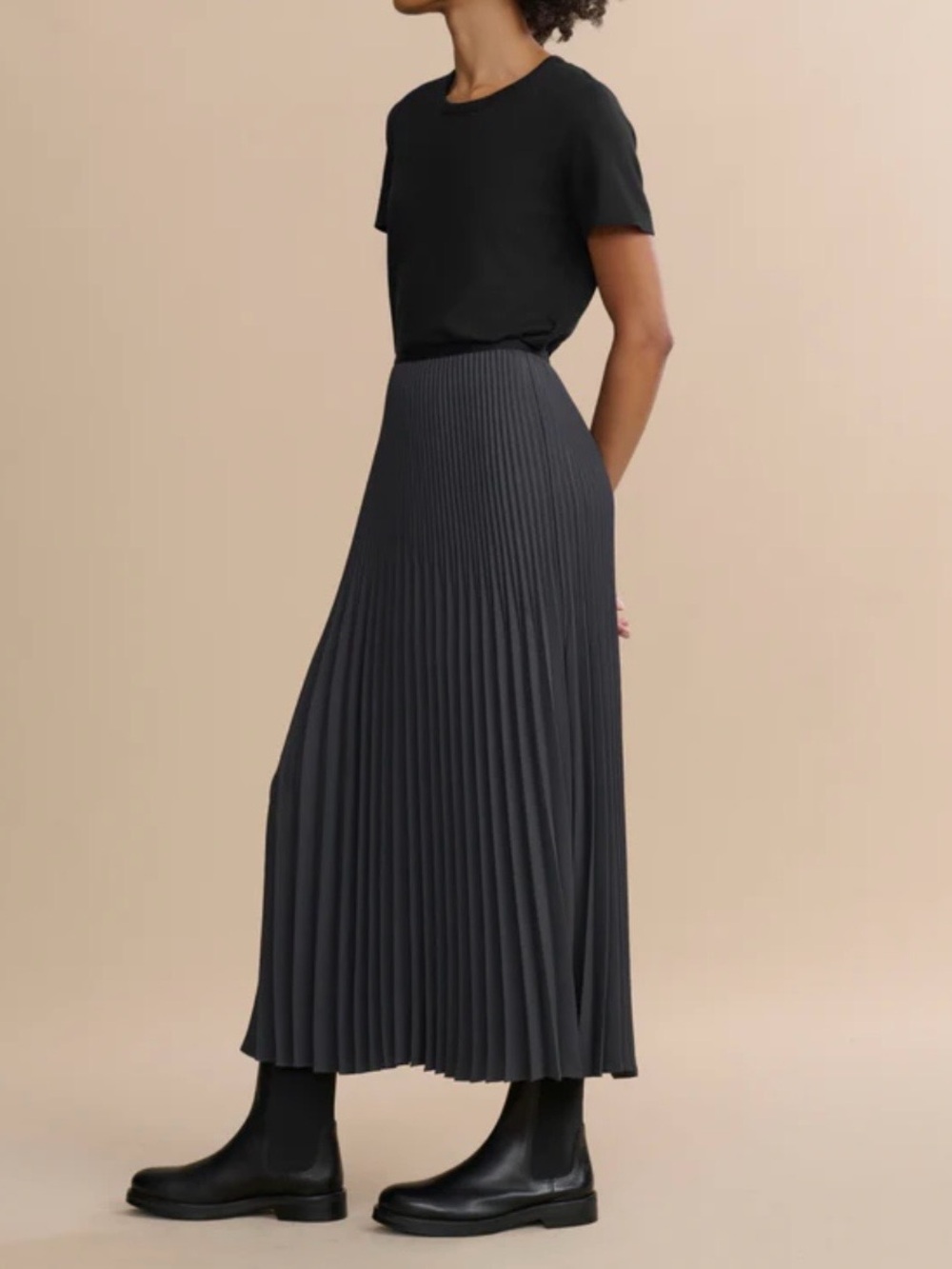NWOT Jenni Kayne Pleated Skirt Slate M